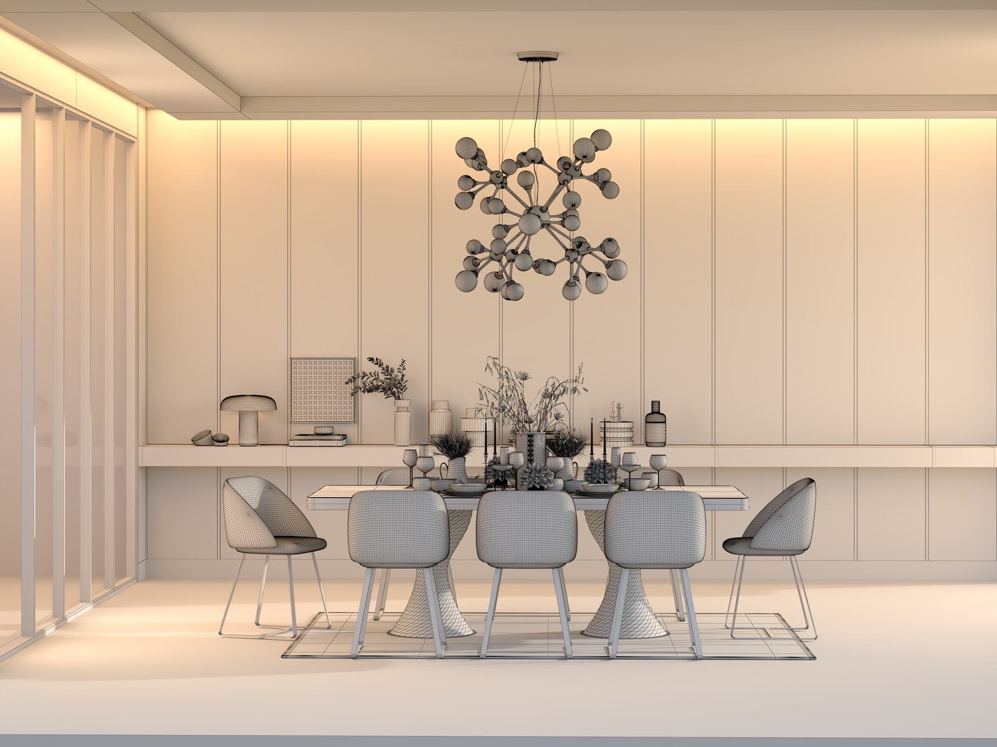 Stunning Interior Dining Room Realism 3D - TurboSquid 2251689