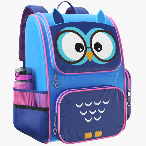 Owl School Backpack Bag 3D model