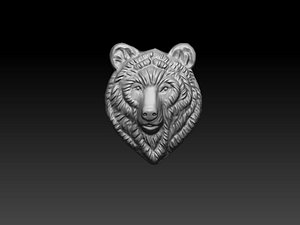 3D Bear relief for pendant model