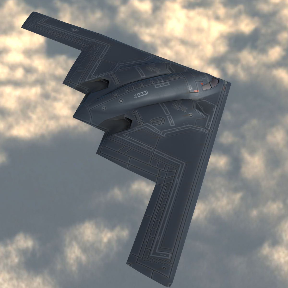 b2a stealth bomber spirit 3d model
