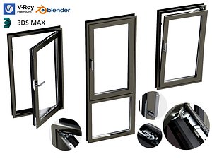 3D Modern Aluminum System Window Tilt and Turn Hardware Pack