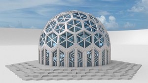 small glass dome with hexagon pattern