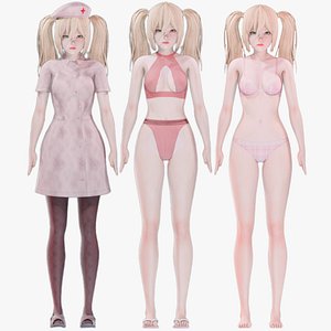 3D model Clothing Collection 002 - Rig - UE5 - Unity - Blender - Animated - Realistic Female Character