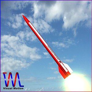 3d meteorological sounding rocket black model