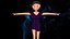 free low poly woman in dress 47