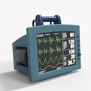 Patient Monitoring Medical Low-poly 3D model 3D model