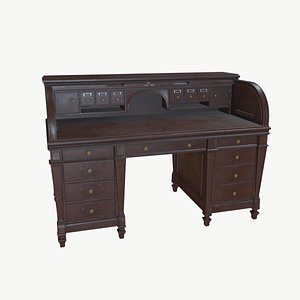 3D Wooden desk model