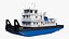 Push Boat Ship and Cargo Barge with Coal Load 3D model
