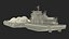 Push Boat Ship and Cargo Barge with Coal Load 3D model