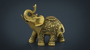 3D gold elephant
