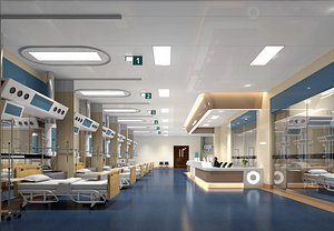 ICU  Nurse station  - Hospital room 3D model