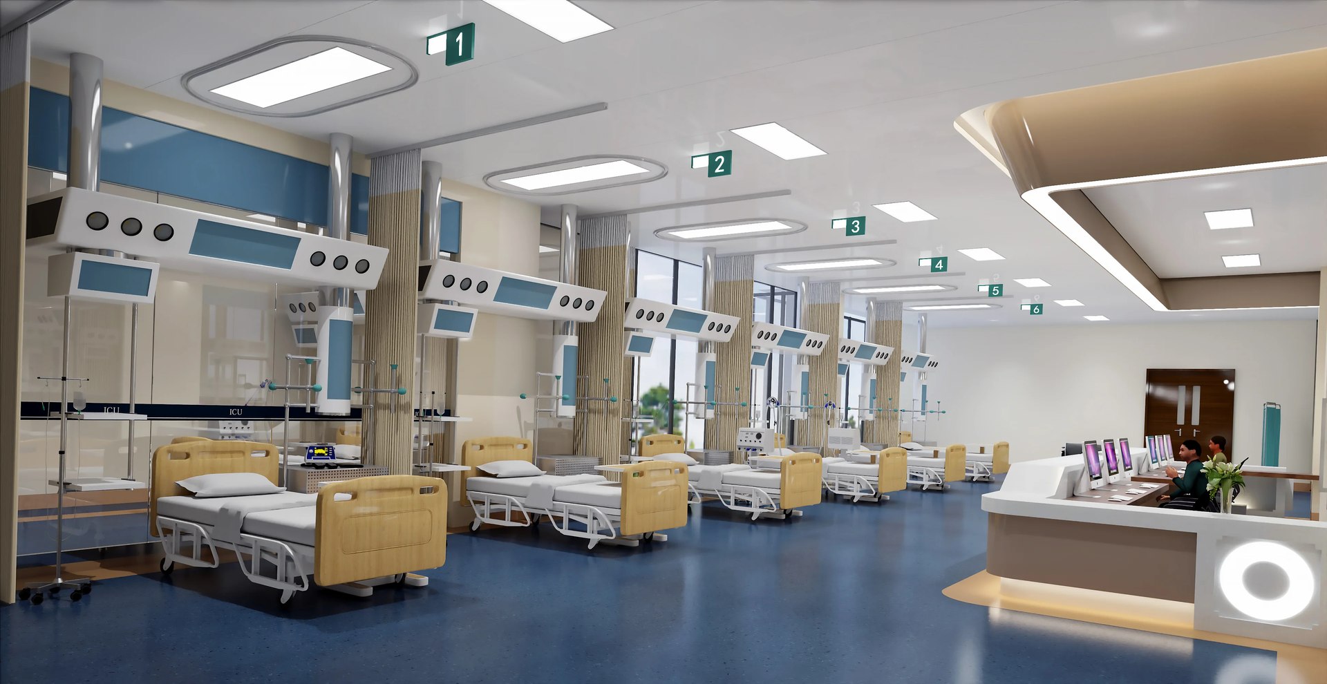 ICU Nurse Station - Hospital Room 3D Model 3D Model - TurboSquid 2223596