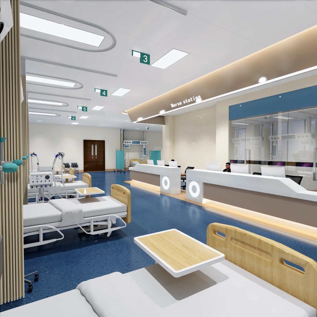 ICU Nurse Station - Hospital Room 3D Model 3D Model - TurboSquid 2223596