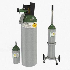 medical oxygen tanks 3D
