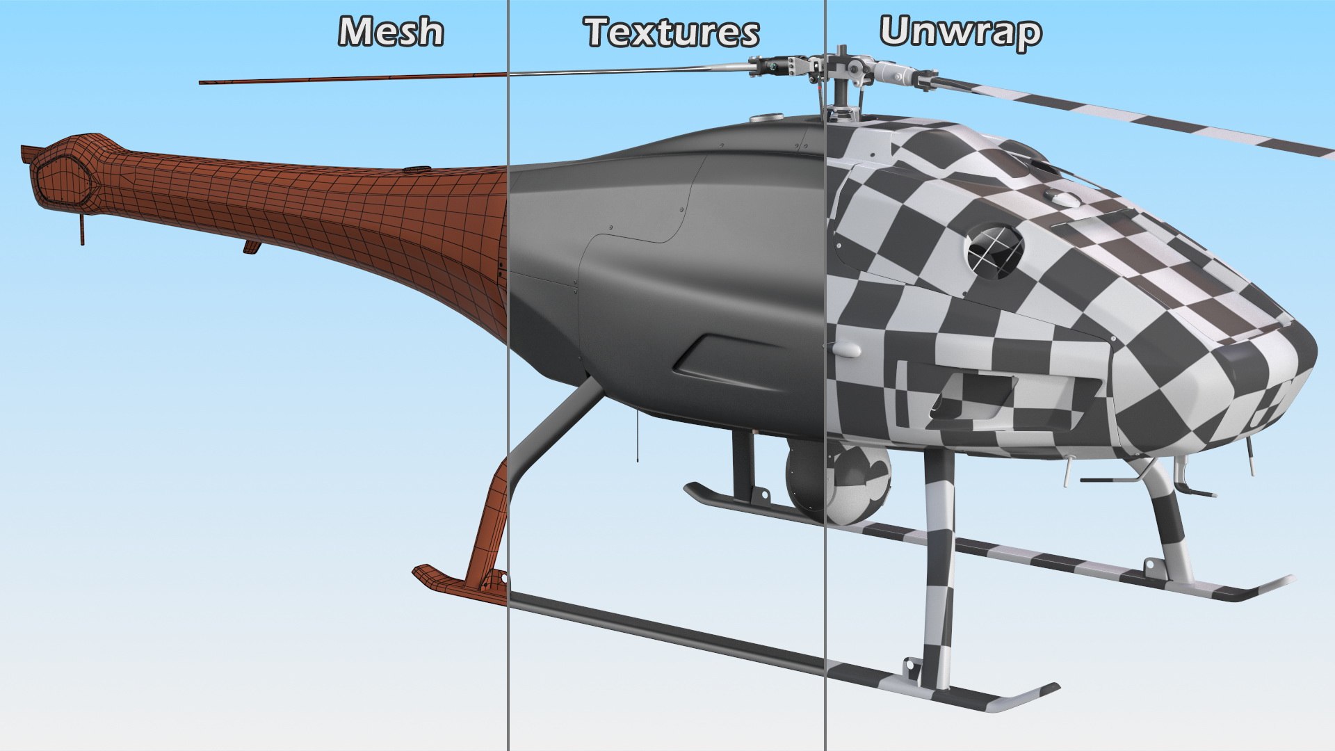 3D UAV Helicopter model https://p.turbosquid.com/ts-thumb/dD/zQFNEG/NA/uavhelicopter3dsmodel019/jpg/1649144871/1920x1080/fit_q87/0437d380915f7feda1bfde4a1b3b6c64d40f7b0c/uavhelicopter3dsmodel019.jpg