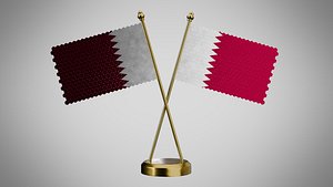 3D Table  Flag  of Qatar