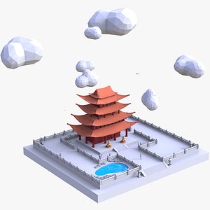 3D buddhist temple