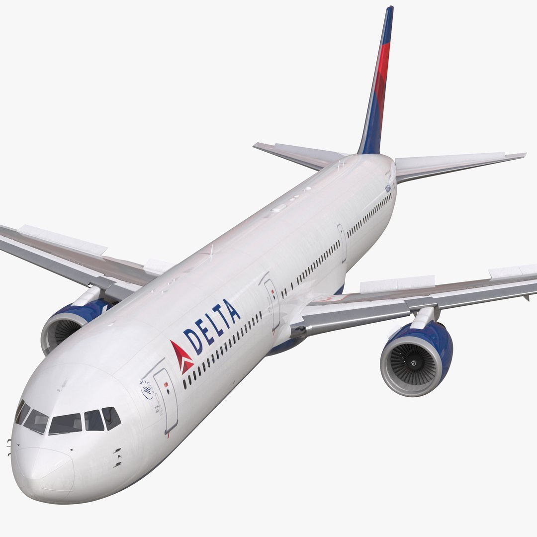Boeing 767-400ER Delta Air Lines Rigged 3D Model 3D model preview