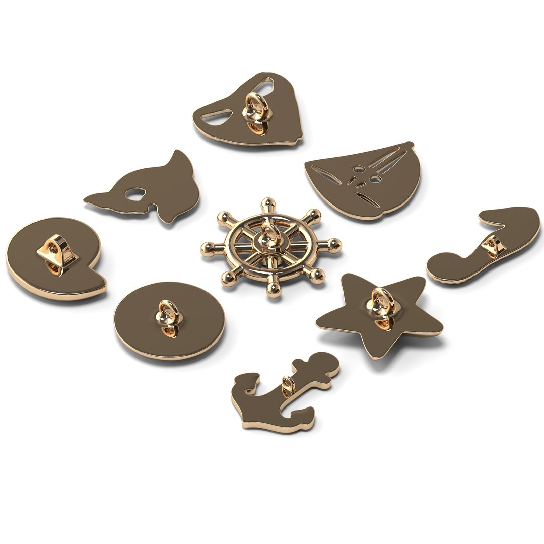 Sea Buttons 3d Model