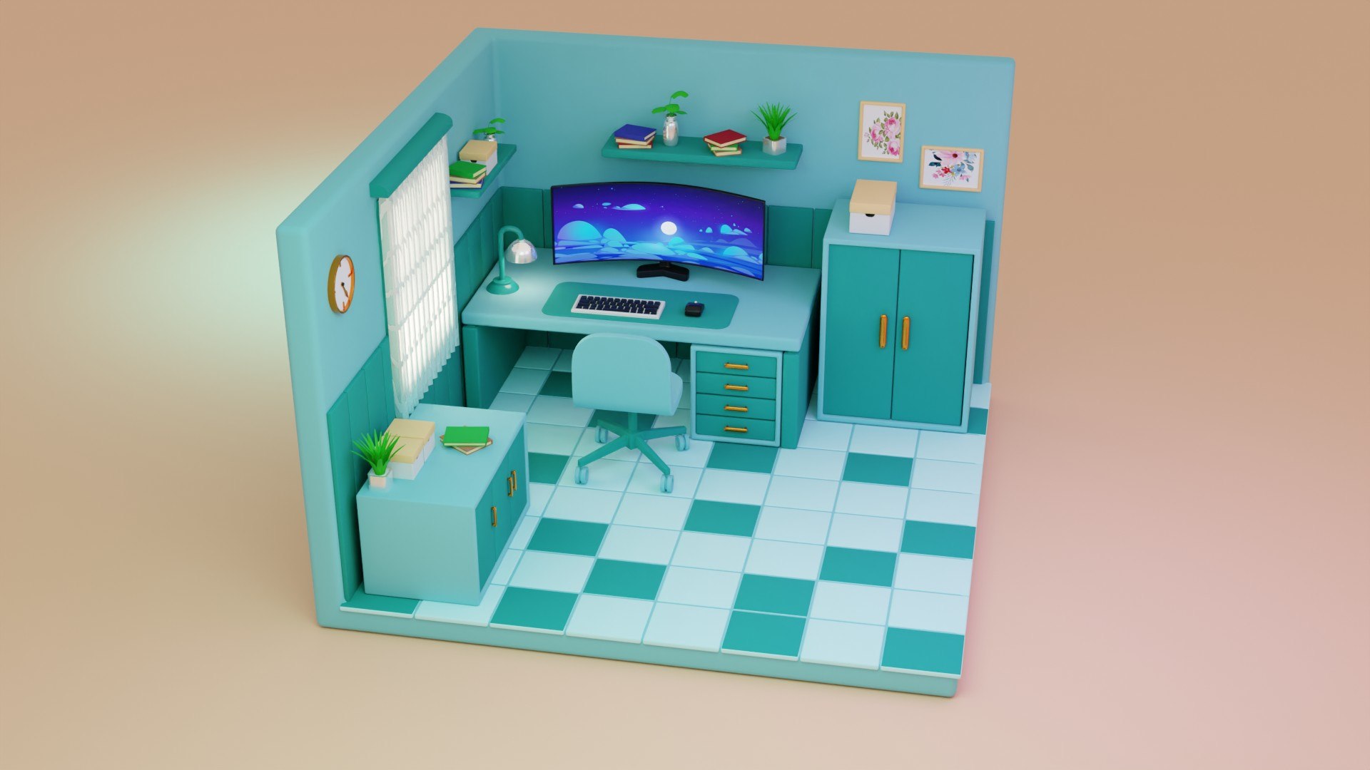 3D Isometric Room Collection Model - TurboSquid 2209726