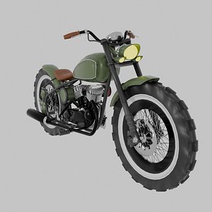 Moto custom clasic - game optimized - 3d model