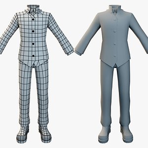 Lowpoly Casual Men Suit Base mesh