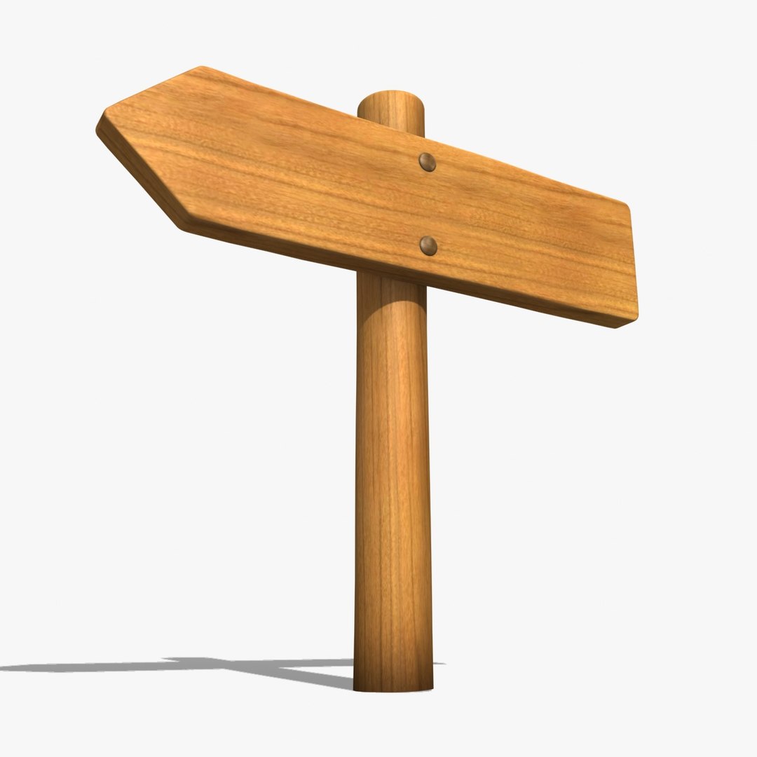 3d Realistic Wooden Signboard 03 Model