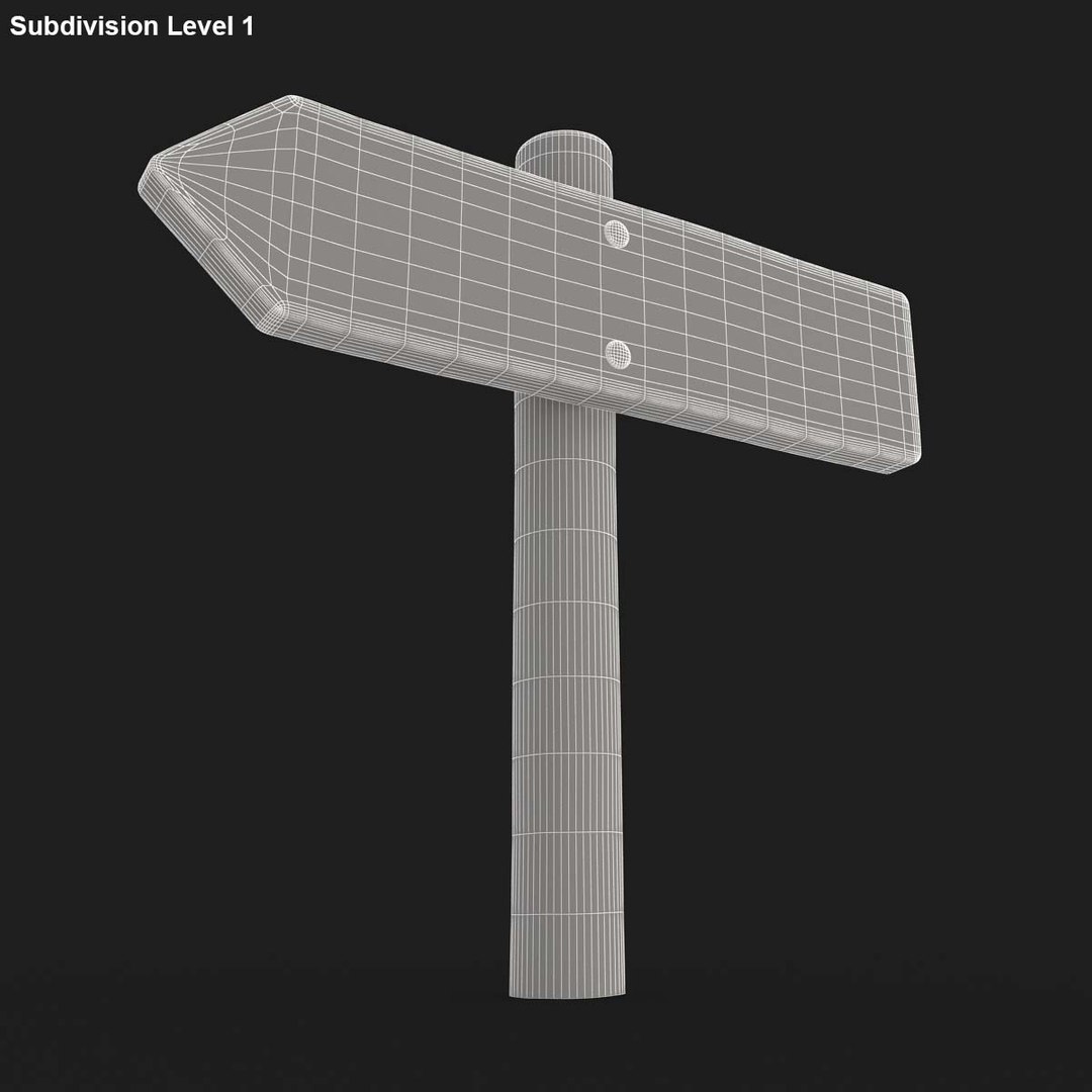 3d Realistic Wooden Signboard 03 Model