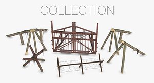 3D model german obstacles d-day