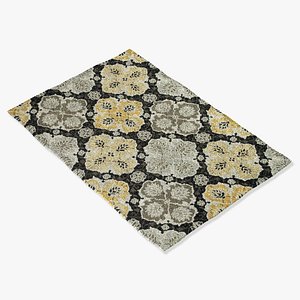 3d loloi rugs fc-25 charcoal model