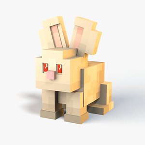 3D Minecraft Baby Rabbit