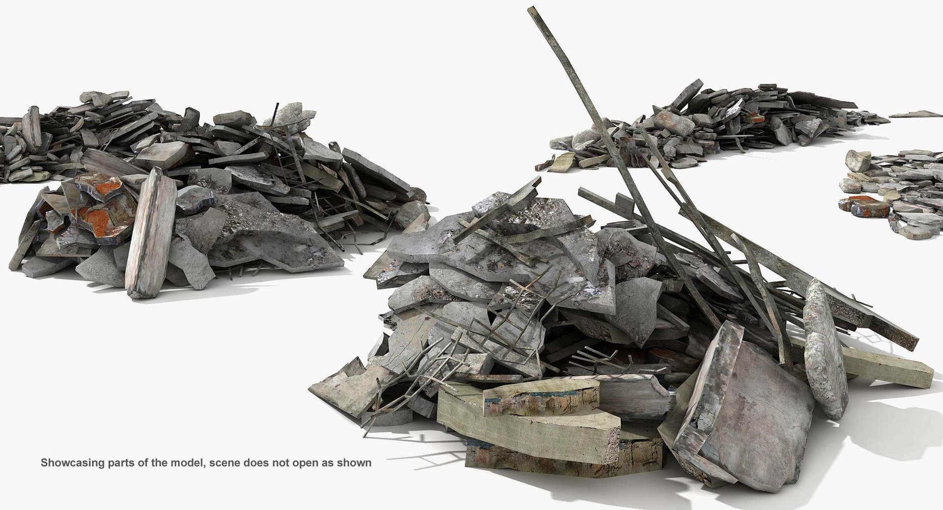 Heaps Debris Rubble Scene 3d Max