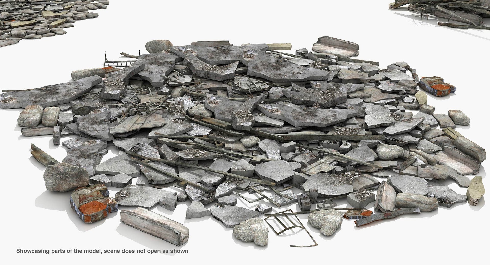 Heaps Debris Rubble Scene 3d Max