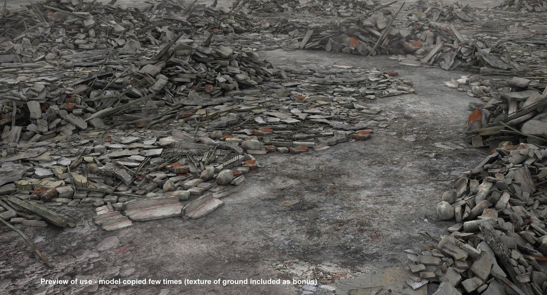 Heaps Debris Rubble Scene 3d Max