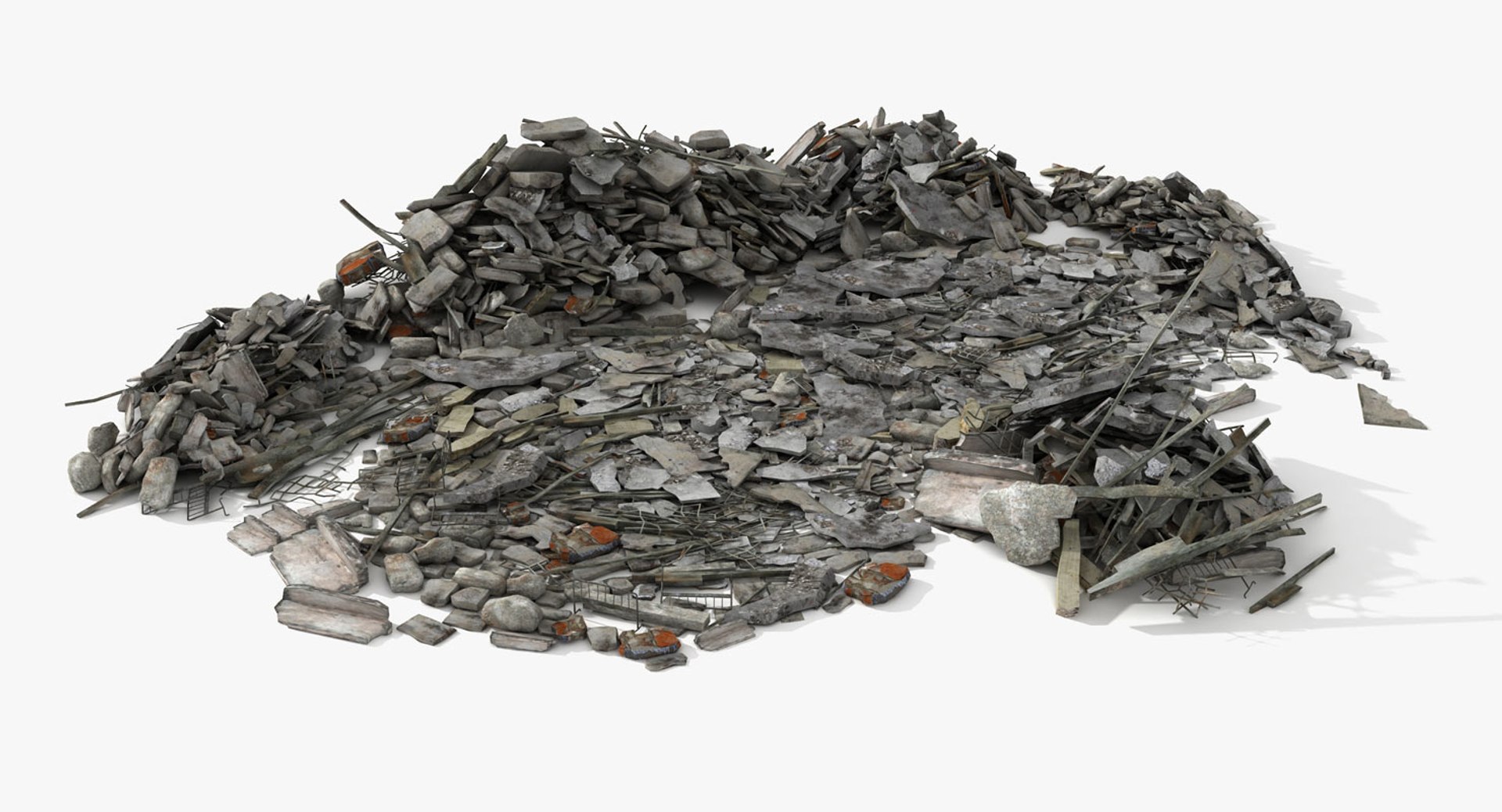 Heaps Debris Rubble Scene 3d Max