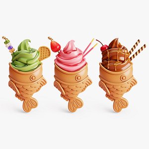 3D Taiyaki Fish Ice Creams Collection