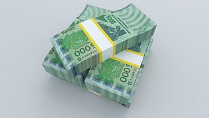 West African States Benin 5000 Francs 2022 Banknote 3D Model 3D model