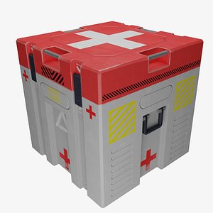 3D Crate SciFi First Aid Kit Low-poly