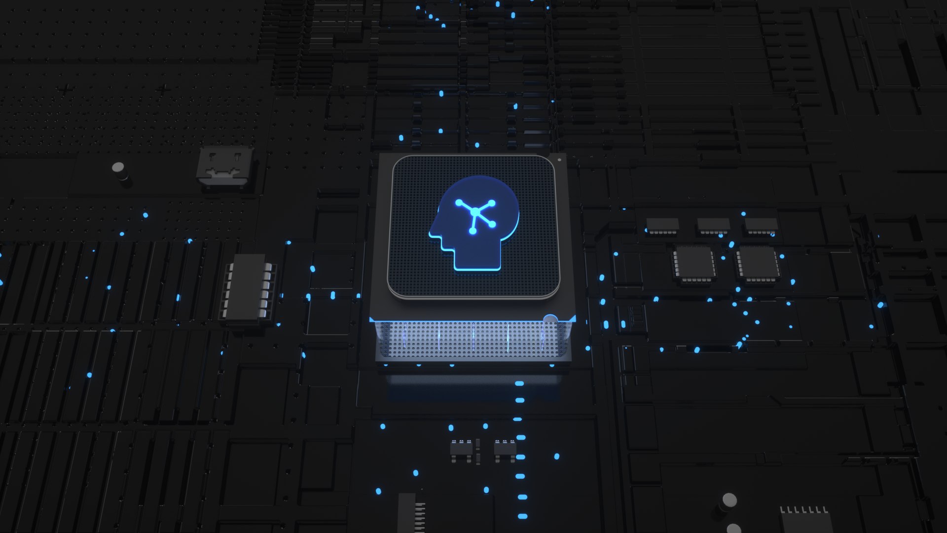 3D C4D Octane CPU Chip Core Capacitance Scifi Circuit Board 4 ...