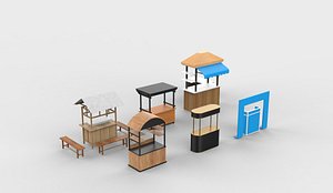 Food Carts set 3D model 3D