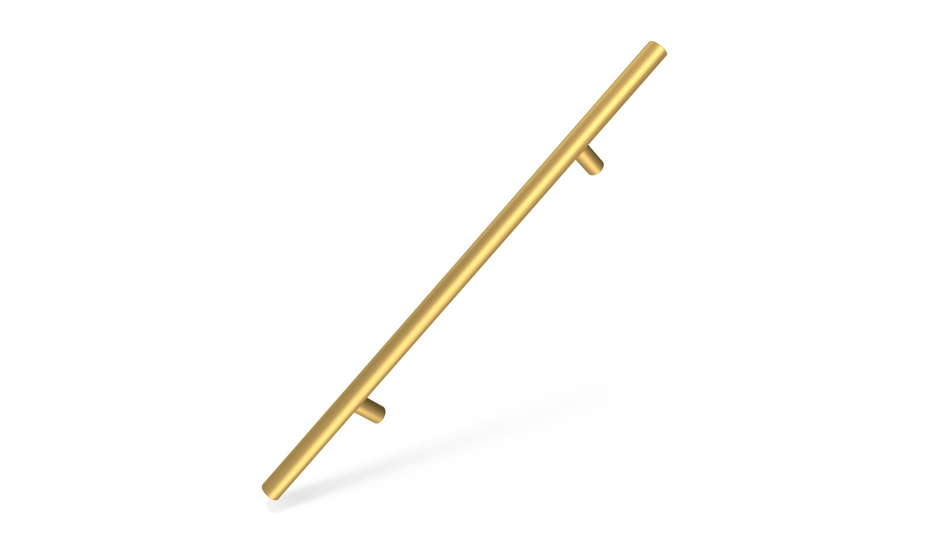 Door Handle Straight Round Gold 3D model preview