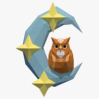 owl on the moon
