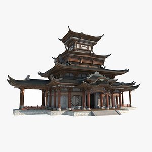 Ancient Asian architecture palaces 3D model