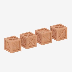 Wooden Crate Box Collection 3D model