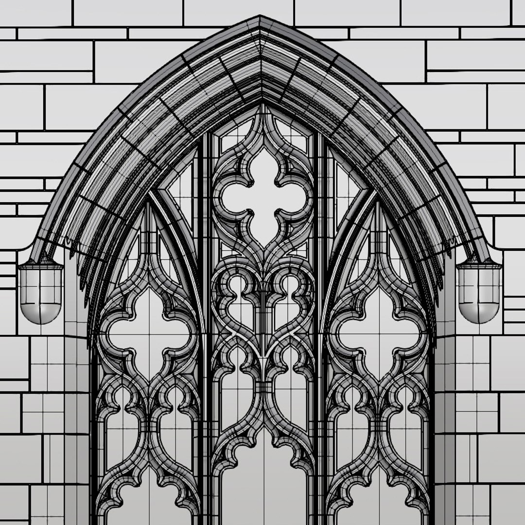 3ds Arched Gothic Window