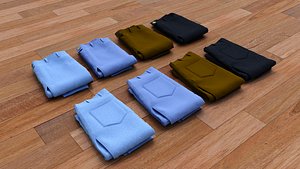 Textured Folded Jeans model