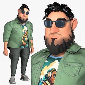 3D Cartoon Rigged Don The Jhon Character 3D Model