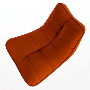 Modern Floor Lounge Chair Soft Cushioned Textile Armchair 3D model