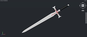 Kirito Black Iron Greatsword 3d Dwg