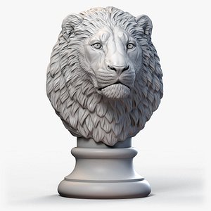 Lion Head Statue Animal Sculpture